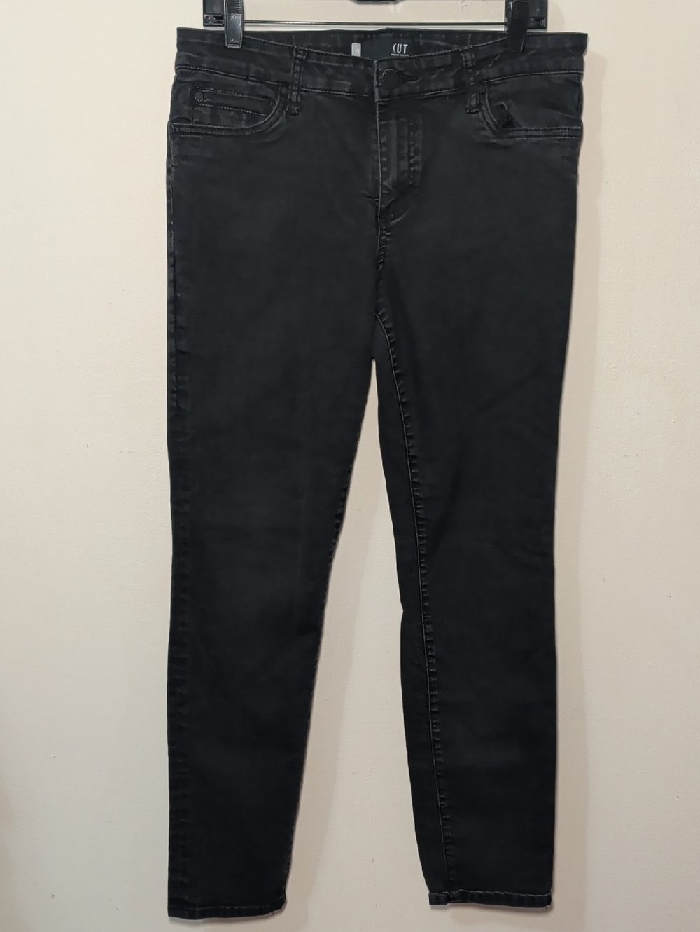 Kut from the Kloth Diana Skinny Jeans Black Stretch Mid-rise Women's Size 12
